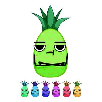 Fruit pineapple character cartoon vector graphic 스톡 일러스트