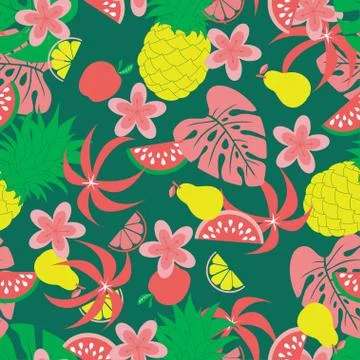 Fruit pineapple pattern Illustrazione stock