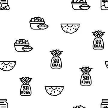 Fruit pineapple slice cut food vector seamless pattern Illustrazione stock