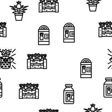 Fruit pineapple slice cut food vector seamless pattern Illustrazione stock