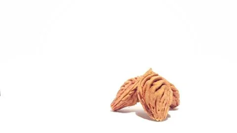 Fruit Pits on White Background Stock Photos