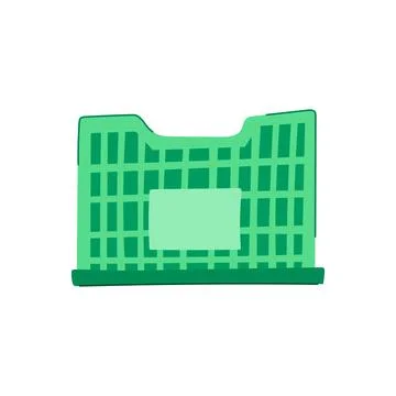 Fruit plastic crate cartoon vector illustration Stock Illustration