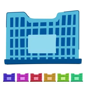 Fruit plastic crate vector cartoon graphic Stock Illustration