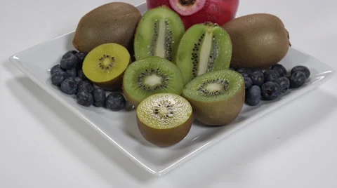 Fruit on a plate. 4K UHD Stock Footage 48340650