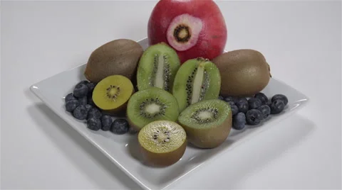Fruit on a plate. 4K UHD Video stock 48341333