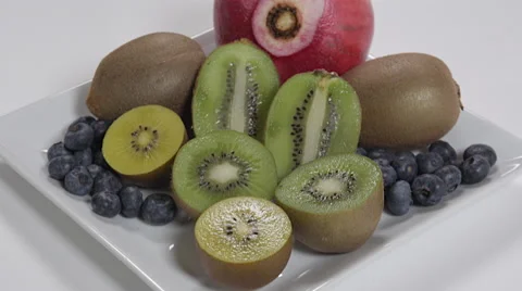 Fruit on a plate. 4K UHD Video stock 48341895