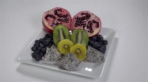 Fruit on a plate. 4K UHD Stock Footage 48342581
