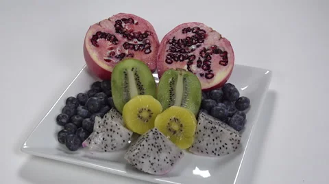 Fruit on a plate. 4K UHD Video stock 48343006