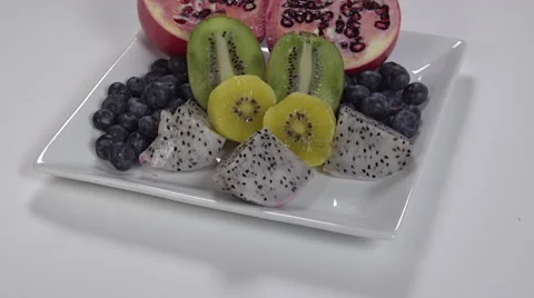 Fruit on a plate. 4K UHD Stock Footage 48344099