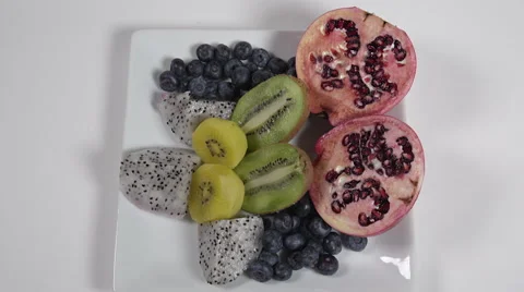 Fruit on a plate. 4K UHD Stock Footage 48349488
