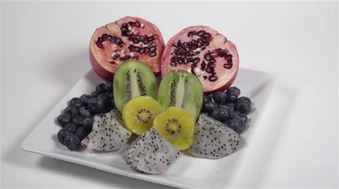 Fruit on a plate. 4K UHD Stock Footage 48352190