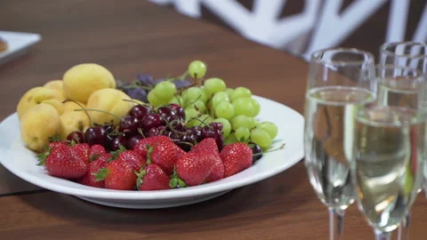Fruit plate at the event Stock Footage 163897867