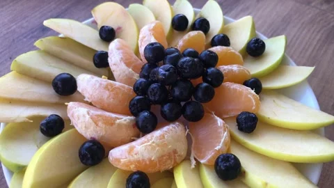 Fruit plate. 스톡 동영상 295916348