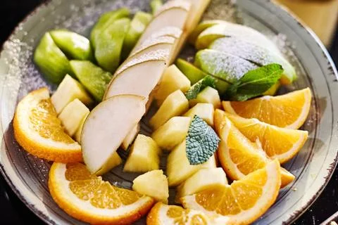 Fruit on a plate Stock Photos