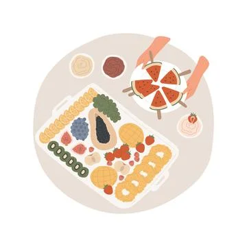 Fruit platter isolated cartoon vector illustration. Stock Illustration