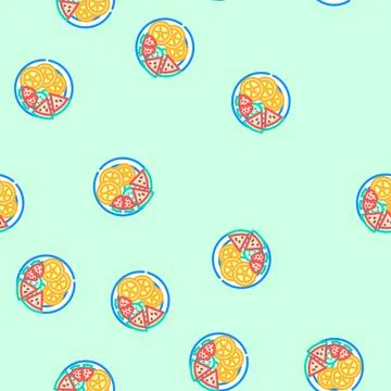Fruit platter raw foodist vector seamless pattern Stock Illustration