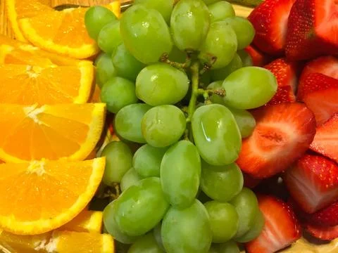 Fruit platter tray macro close up Stock Photos