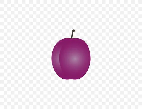 Fruit, plum icon. Vector illustration. Flat design. Stock Illustration