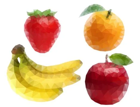 Fruit polygon Stock Illustration