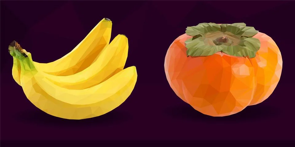 Fruit polygon style Stock Illustration