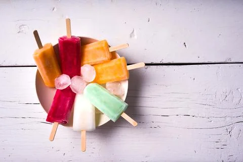 Fruit popsicles Stock Photos