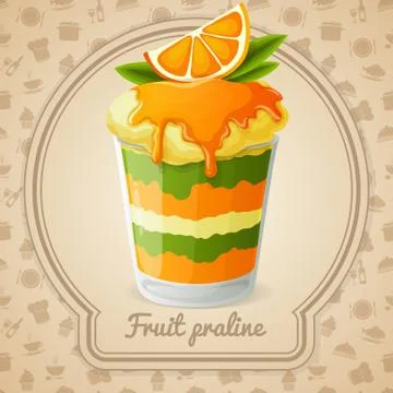 Fruit praline badge Illustrazione stock