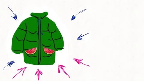 Fruit Print Jacket Transformation Video stock 331633919