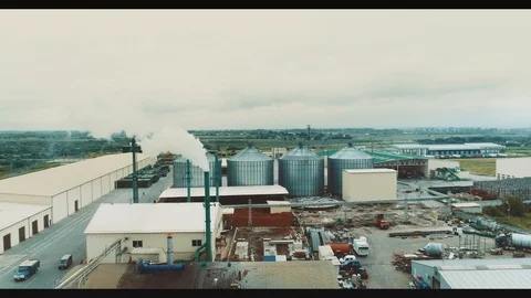 Fruit Processing Plant. Aerial View. Stock Footage 100884599