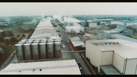 Fruit Processing Plant. Aerial View. Stock Footage 100885344