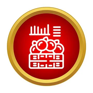 Fruit production and harvesting data analysis icon Illustrazione stock