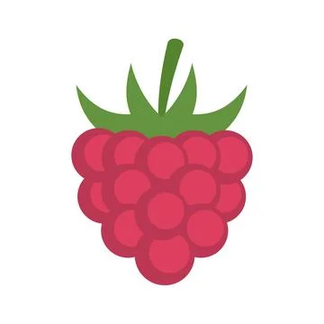 Fruit raspberry icon flat isolated Illustrazione stock