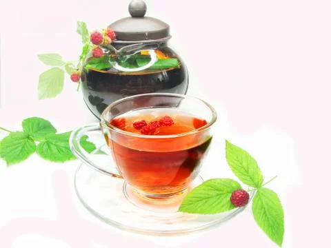 Fruit raspberry red tea with currant extract Stock Photos