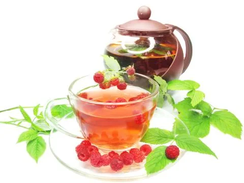Fruit red tea with raspberry Foto stock