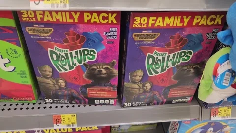 Fruit Roll Ups Grocery Vídeo Stock 248558384
