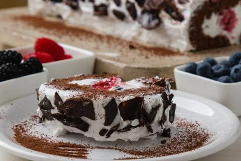 Fruit roulade snack Stock Photos