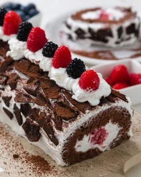 Fruit roulade snack Stock Photos