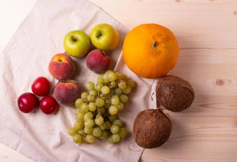 Fruit on rustic backgroud Stock Photos