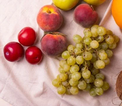 Fruit on rustic backgroud Stock Photos