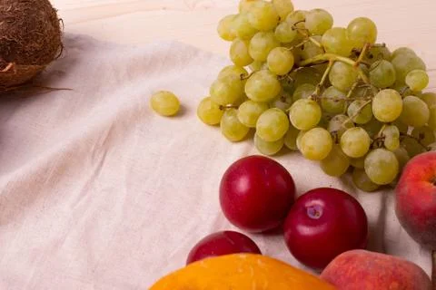 Fruit on rustic backgroud Stock Photos