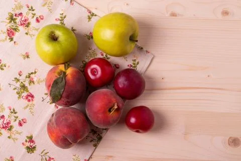 Fruit on rustic backgroud Stock Photos