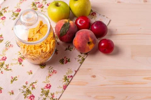 Fruit on rustic backgroud Stock Photos