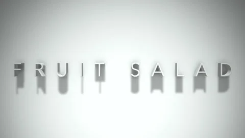 Fruit Salad 3D title animation with shadows on a white background Stock Footage 296000725