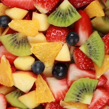 Fruit salad background Stock Photos