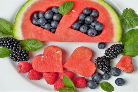 Fruit salad with beautiful shape Stock Photos