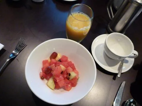 Fruit salad breakfast Stock Photos