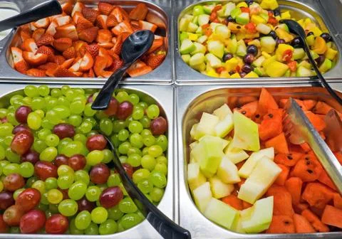Fruit salad at a buffet Stock Photos