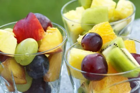Fruit salad close-up Stock Photos