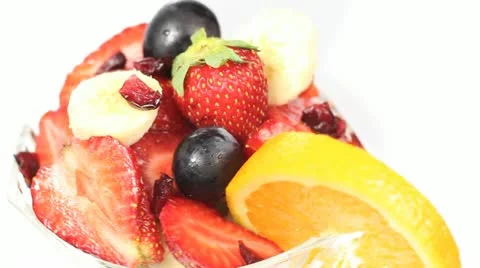 Fruit salad closeup Stock Footage 11072254