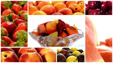 Fruit salad collage Stock Footage 32661394