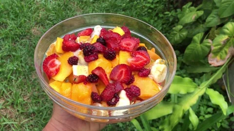 Fruit salad Stock Footage 134068950